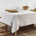 Alamo 3780 Nappe jacquard blanche résistante aux taches