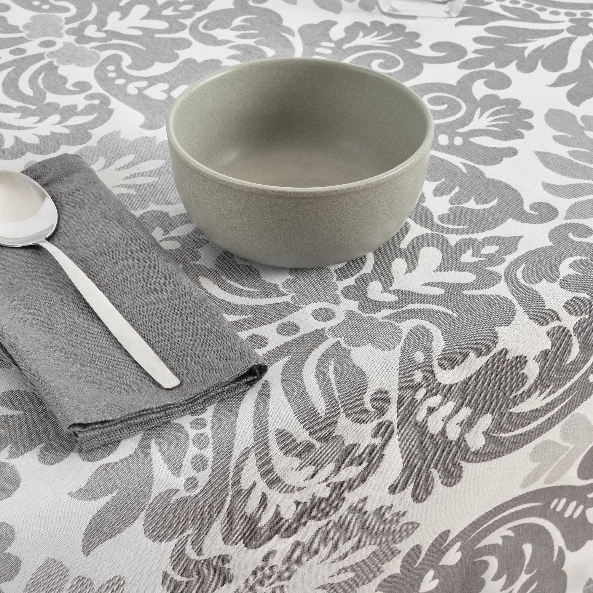 Nappe jacquard antitache Alamo 4033 Gris Perle