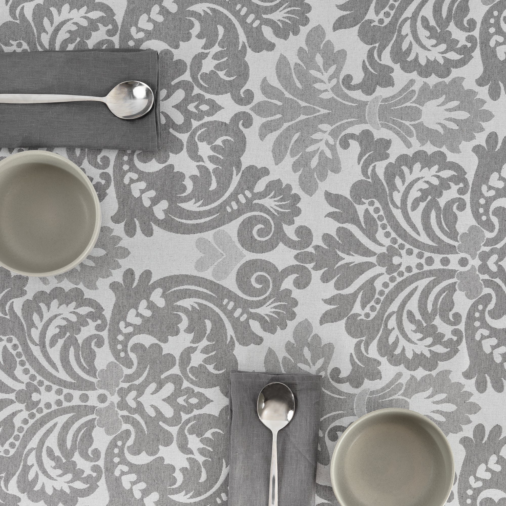 Nappe jacquard antitache Alamo 4033 Gris Perle