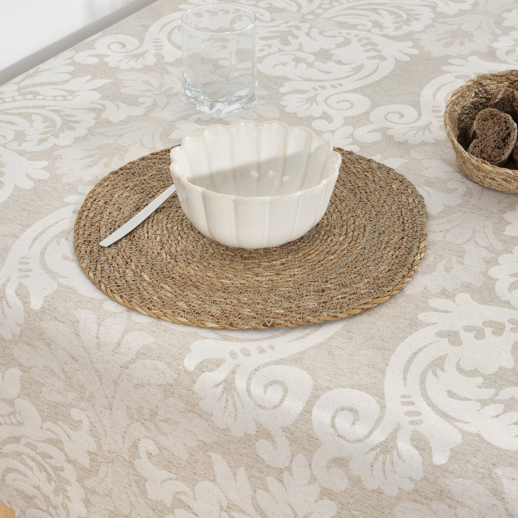 Alamo 4033 Nappe jacquard en lin antitache