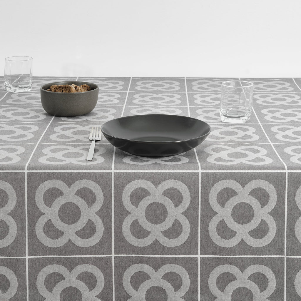 Nappe antitache jacquard Roure 3760B Gris Moyen