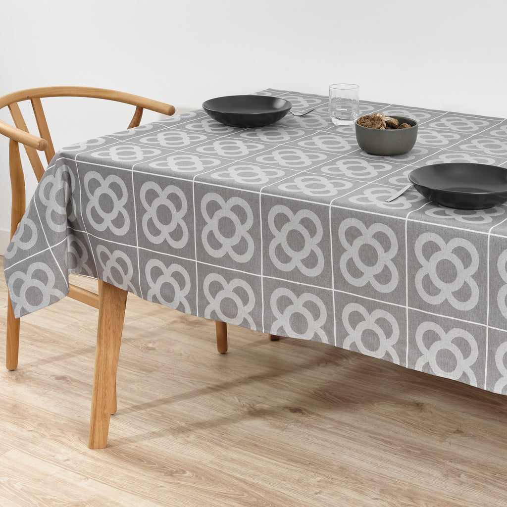 Nappe antitache jacquard Roure 3760B Gris Moyen