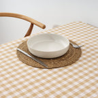 Nappe Vichy imperméable et antitache Toucher tissu beige