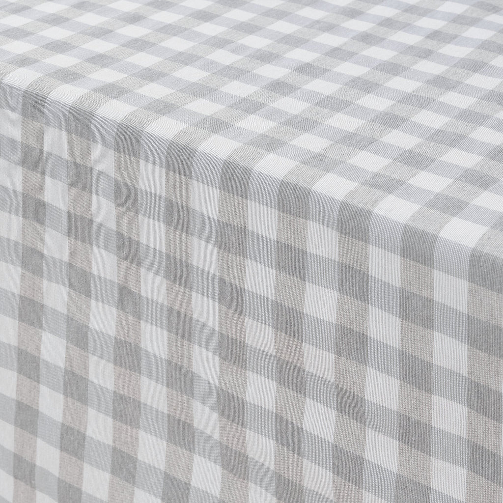 Nappe Vichy imperméable antitache toucher tissu Gris Clair