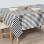 Nappe Vichy imperméable antitache toucher tissu Gris Foncé