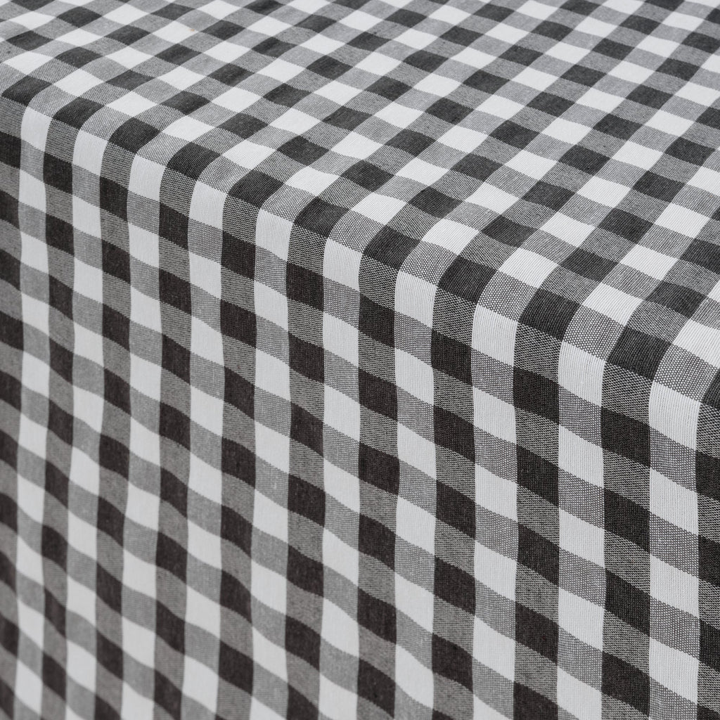 Nappe Vichy imperméable antitache toucher tissu Gris Foncé