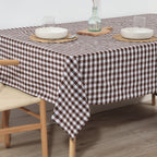 Nappe Vichy imperméable antitache Toucher tissu marron