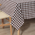Nappe Vichy imperméable antitache Toucher tissu marron