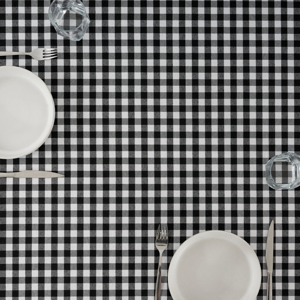 Nappe Vichy imperméable antitache Toucher tissu noir