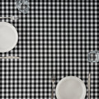 Nappe Vichy imperméable antitache Toucher tissu noir