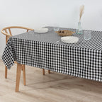 Nappe Vichy imperméable antitache Toucher tissu noir