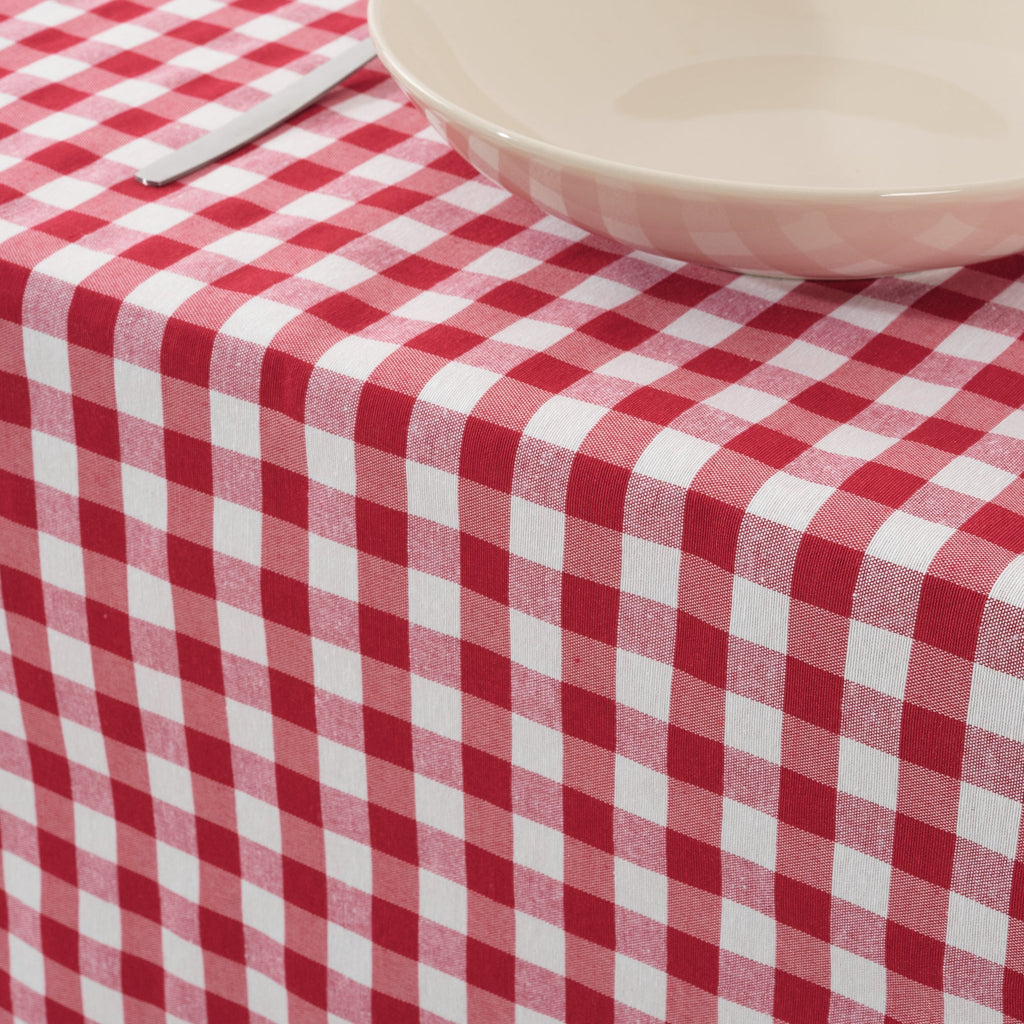 Nappe Vichy imperméable anti tache Toucher tissu rouge