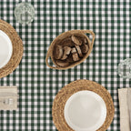 Nappe Vichy imperméable et antitache Toucher tissu vert