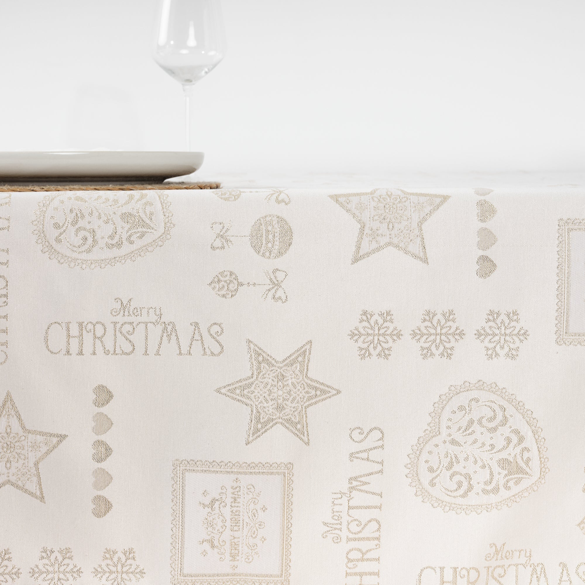 Jacquard fabric tablecloth golden thread PSC4732A