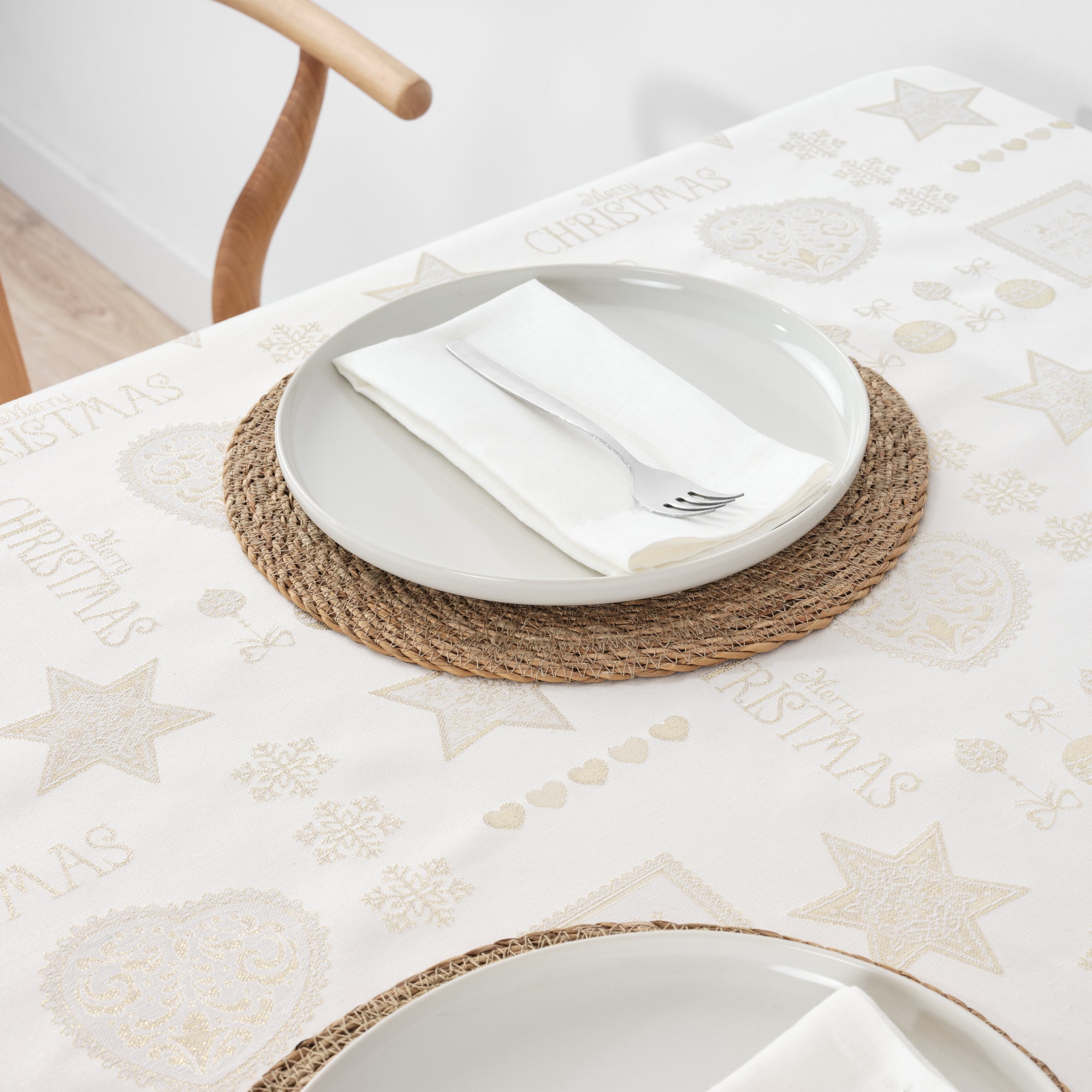 Jacquard fabric tablecloth golden thread PSC4732A