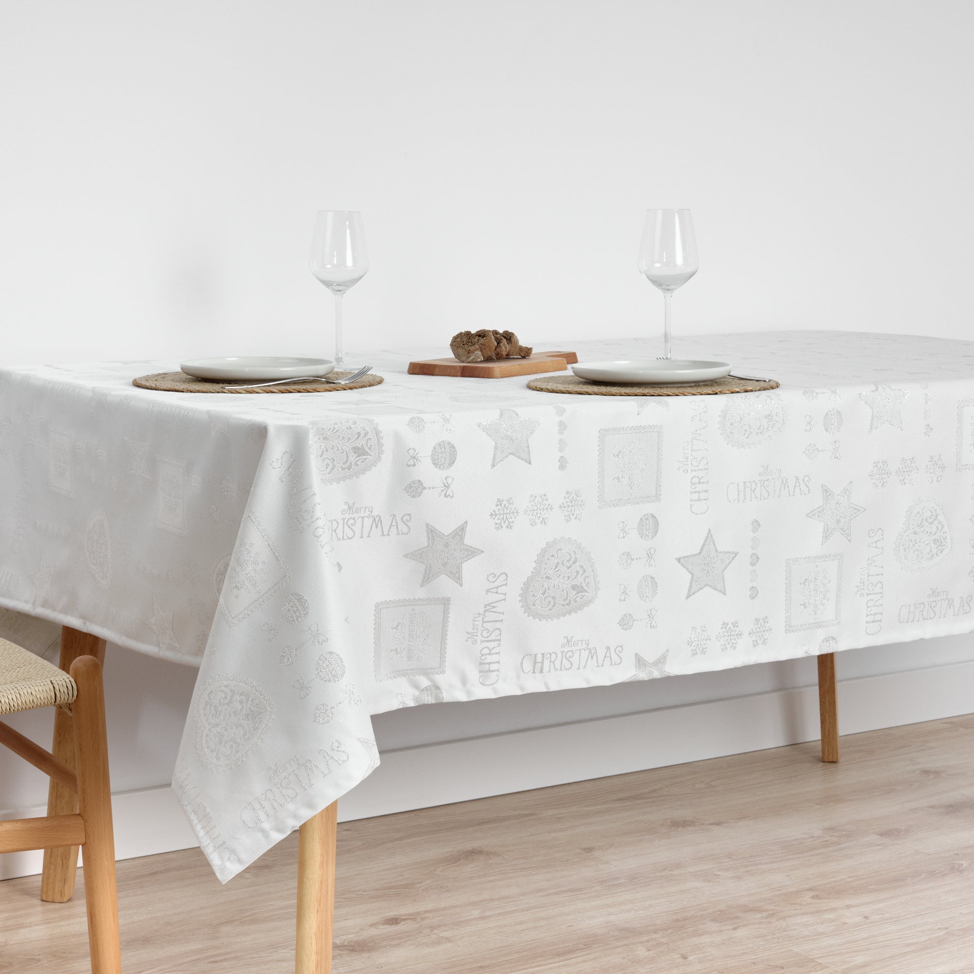 Silver thread jacquard fabric tablecloth PSC4732A