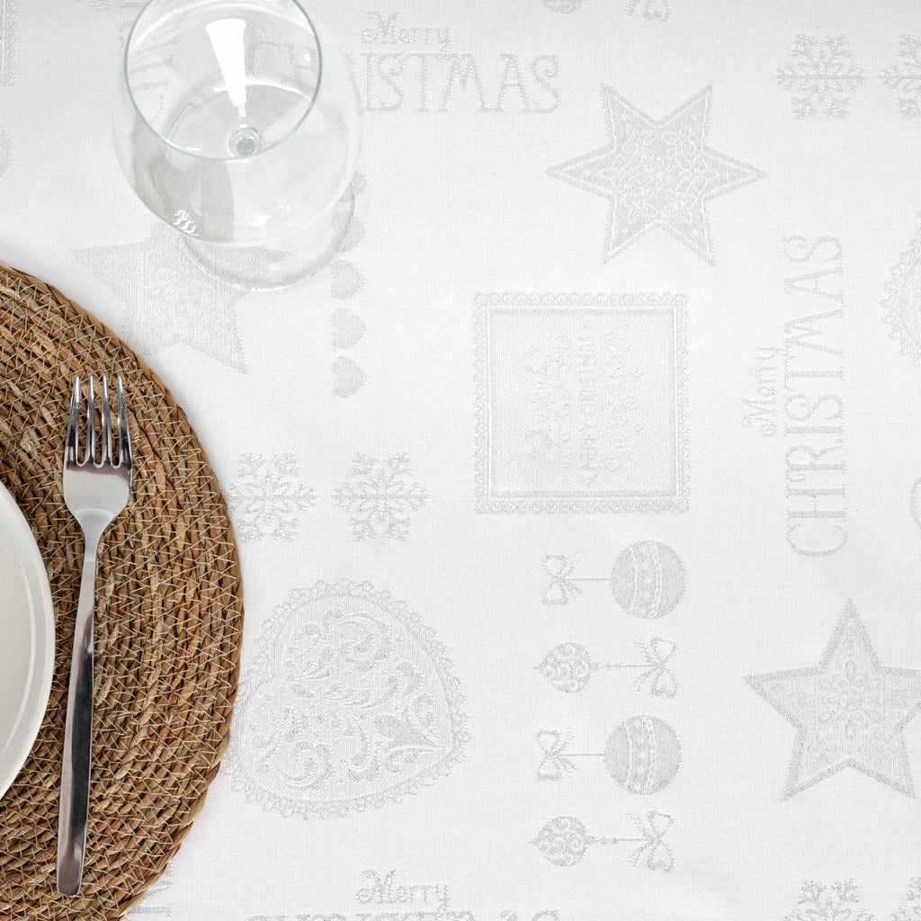 Silver thread jacquard fabric tablecloth PSC4732A