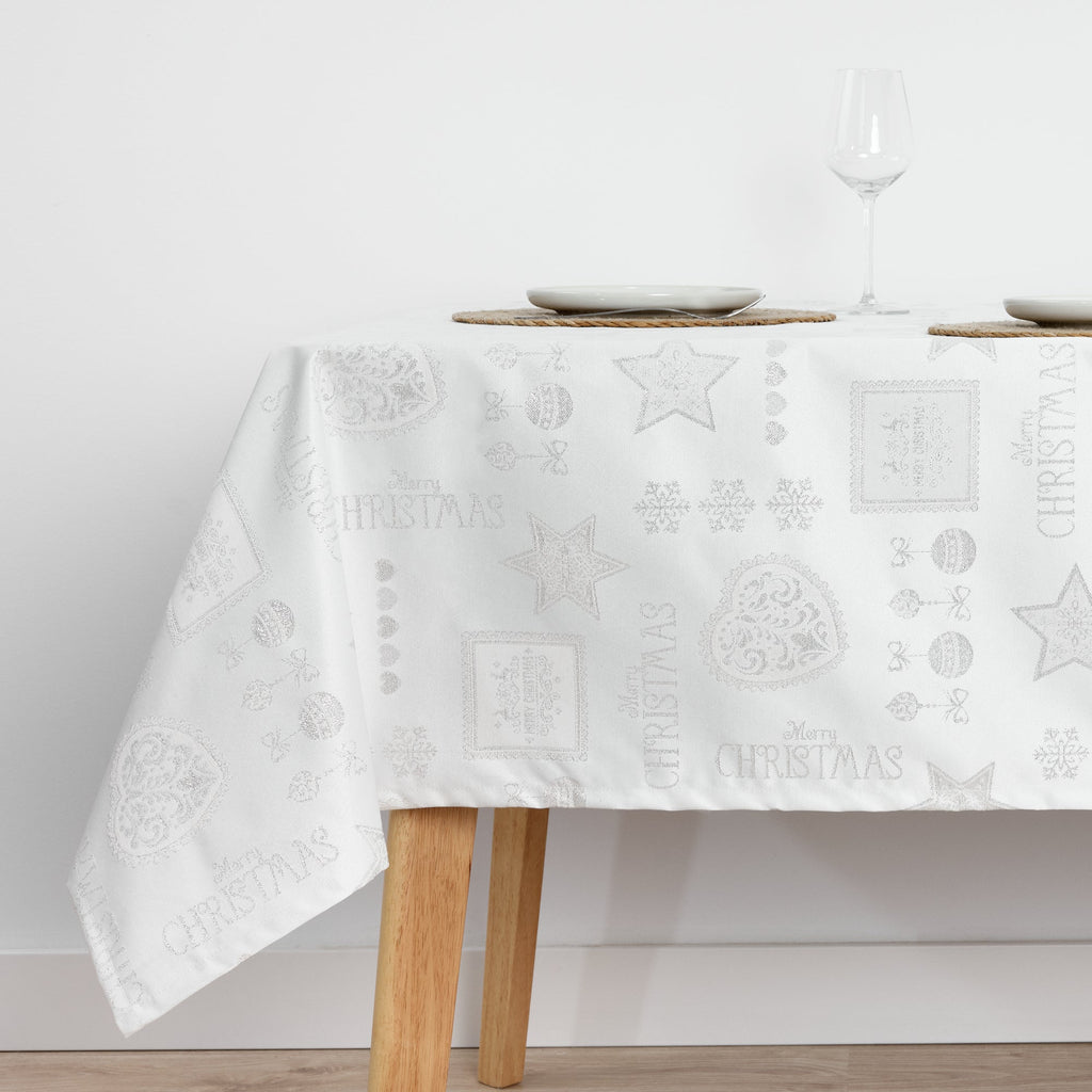 Silver thread jacquard fabric tablecloth PSC4732A