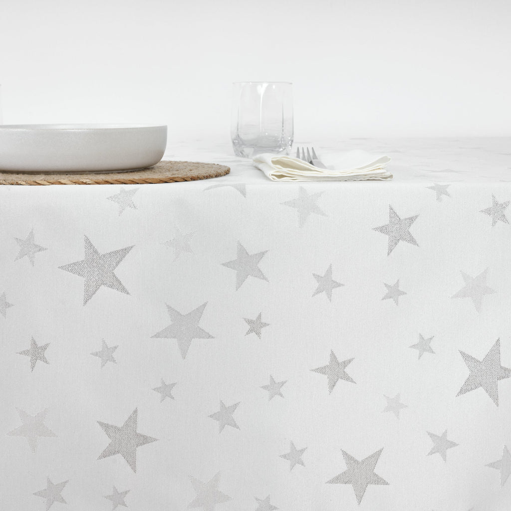 Nappe en tissu jacquard fil argent PSC4736A