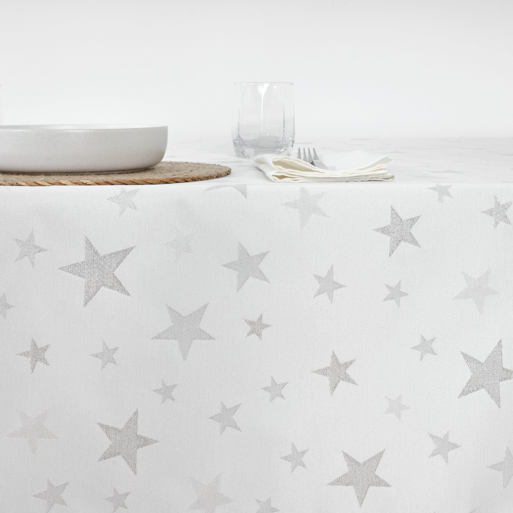 Silver thread jacquard fabric tablecloth PSC4736A