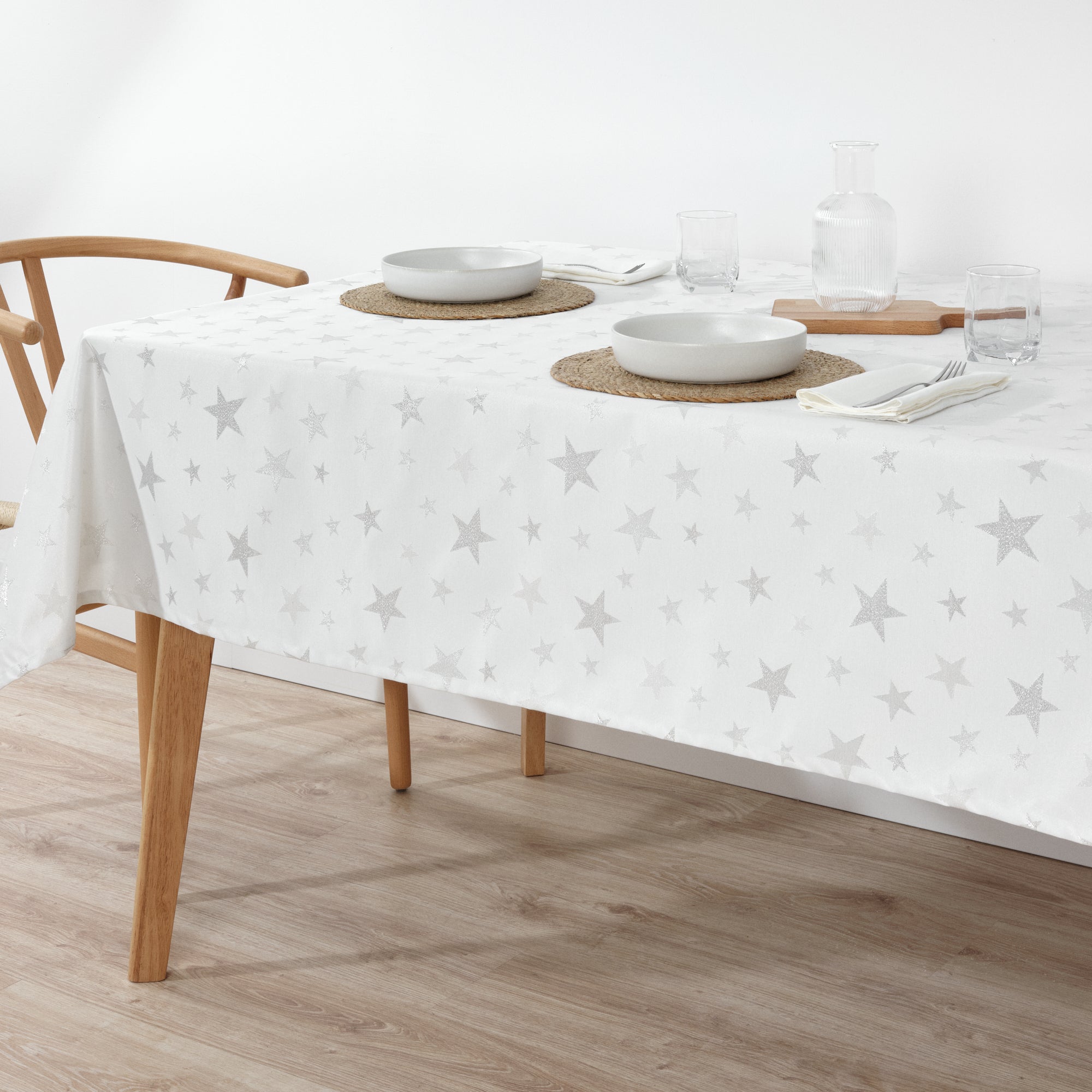 Silver thread jacquard fabric tablecloth PSC4736A