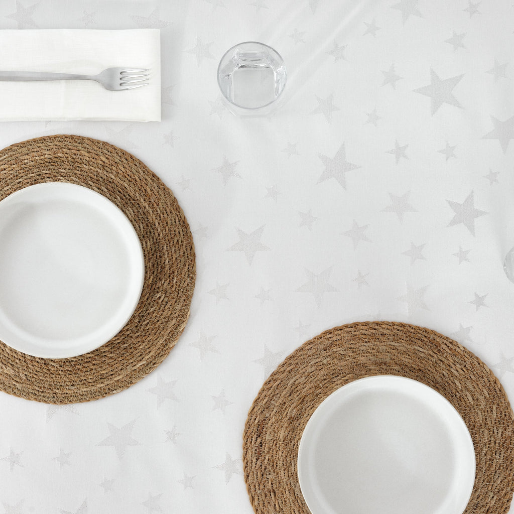 Nappe en tissu jacquard fil argent PSC4736A