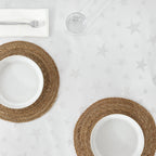 Nappe en tissu jacquard fil argent PSC4736A