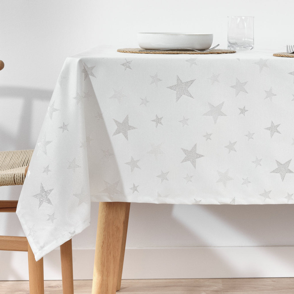 Nappe en tissu jacquard fil argent PSC4736A