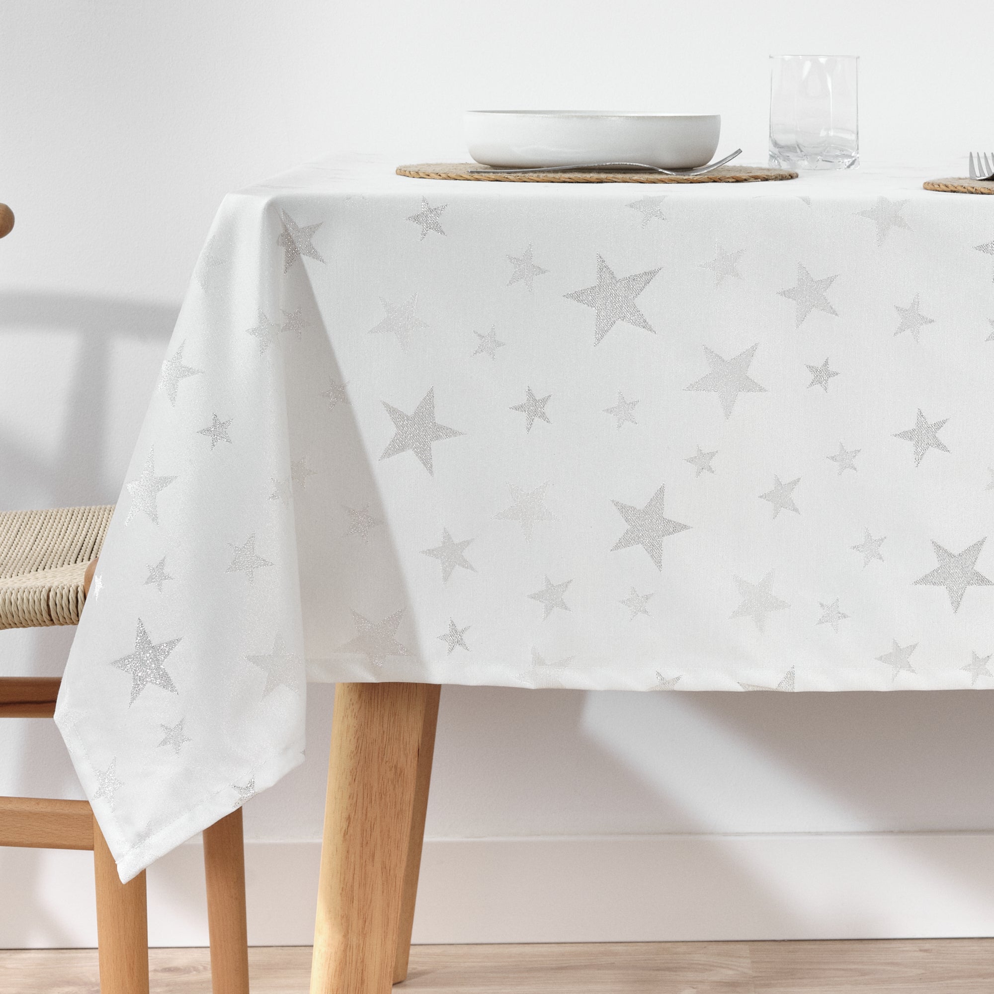 Silver thread jacquard fabric tablecloth PSC4736A