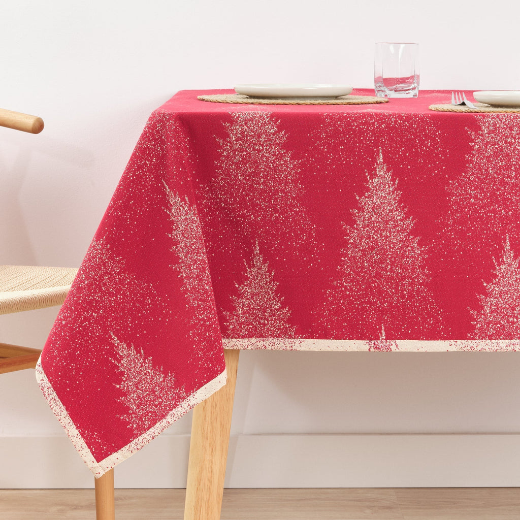 Reversible jacquard stain-resistant tablecloth 33740