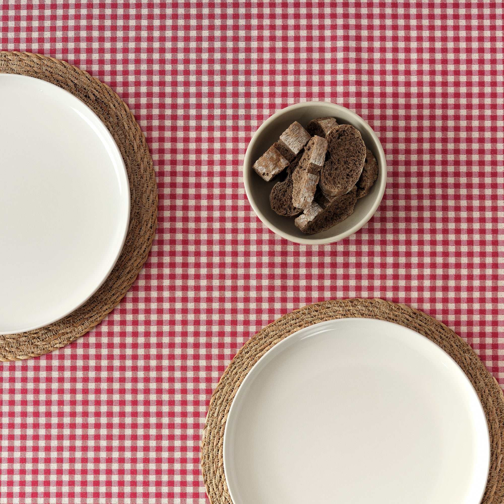 Reversible jacquard stain-resistant tablecloth 33739C1