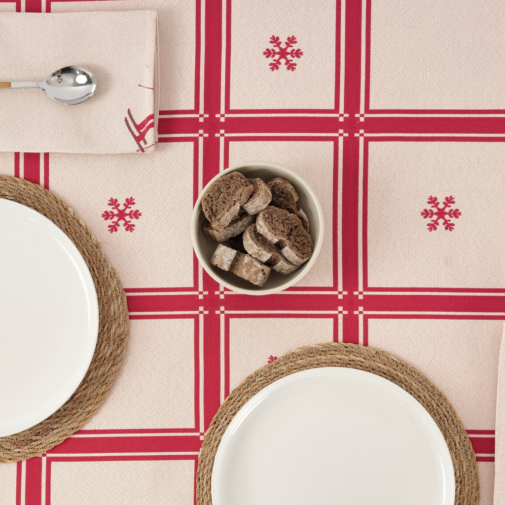 Reversible jacquard stain-resistant tablecloth 33742E