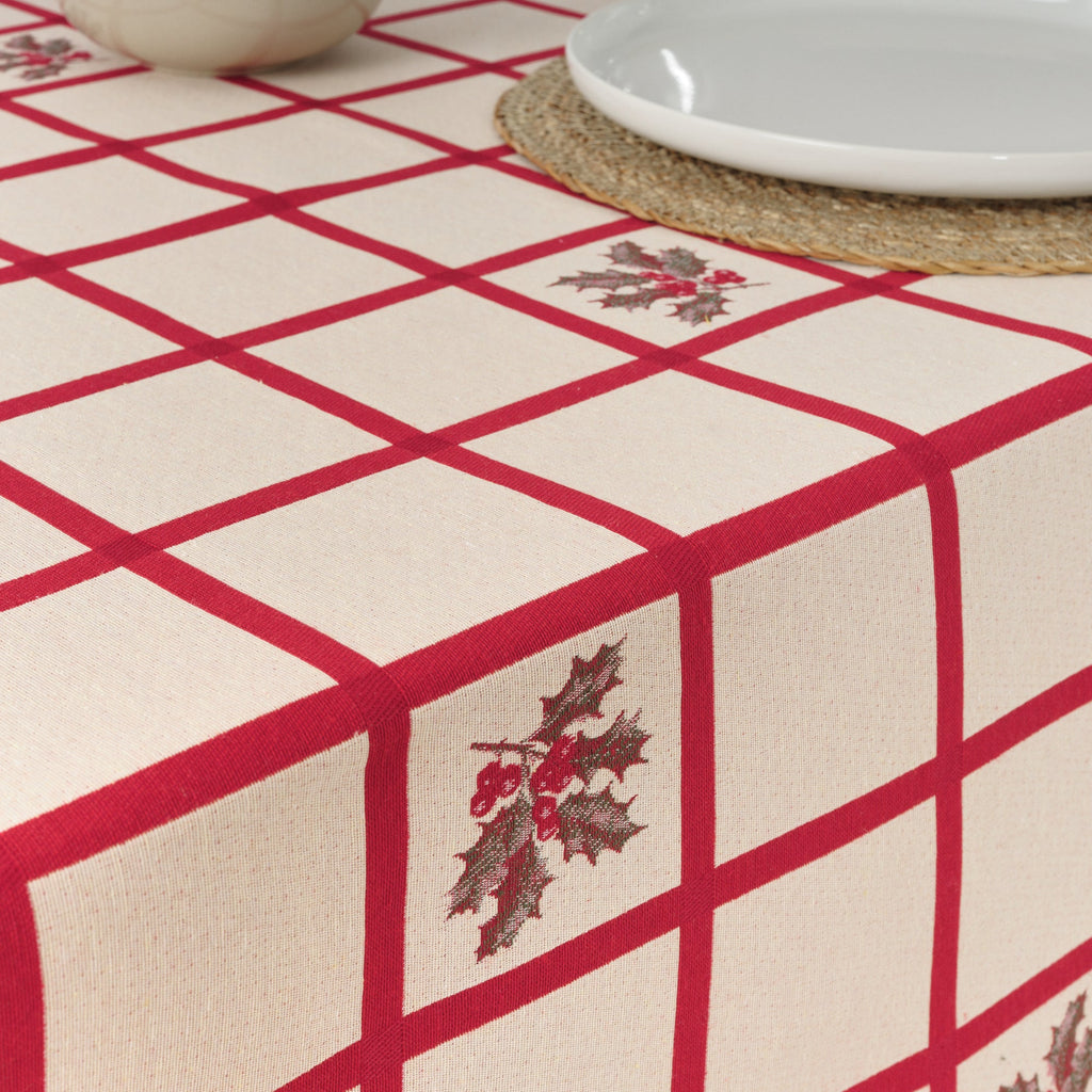 Jacquard stain-resistant tablecloth 33744B