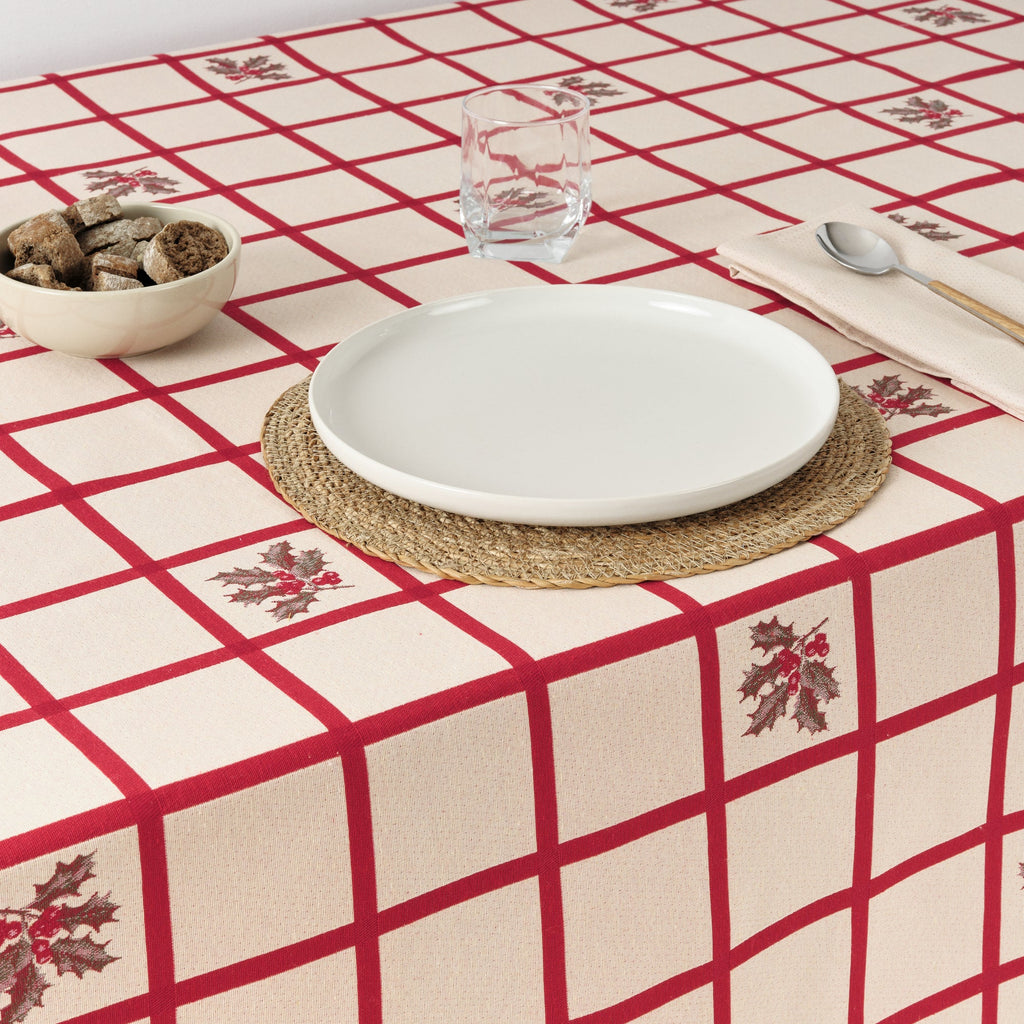 Jacquard stain-resistant tablecloth 33744B