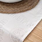 Chemin de table jacquard fil argent PSC4732A 45x140 cm