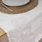 Chemin de table jacquard fil argent PSC4732A 45x140 cm