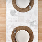 Chemin de table jacquard fil argent PSC4732A 45x140 cm