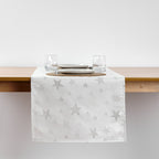Chemin de table jacquard fil argent PSC4736A 45x140 cm