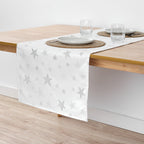 Chemin de table jacquard fil argent PSC4736A 45x140 cm