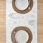 Chemin de table jacquard fil argent PSC4736A 45x140 cm