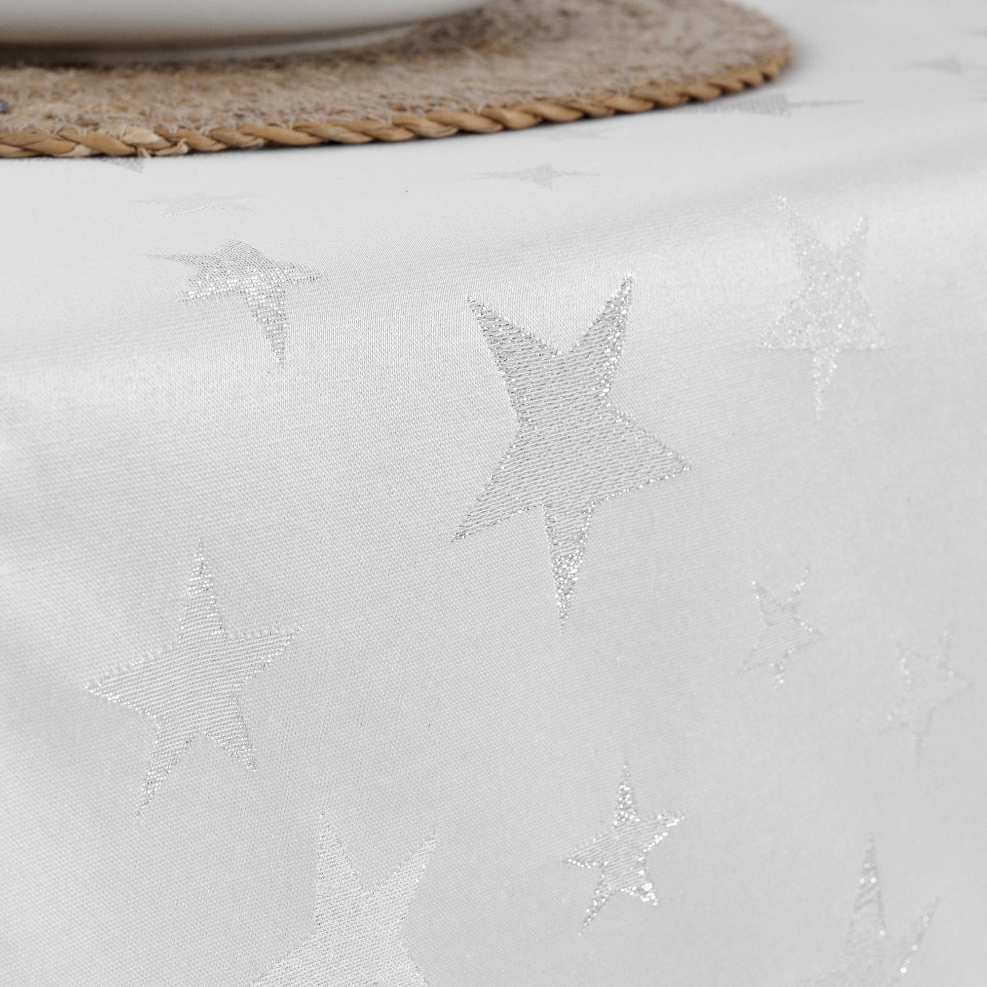 Chemin de table jacquard fil argent PSC4736A 45x140 cm