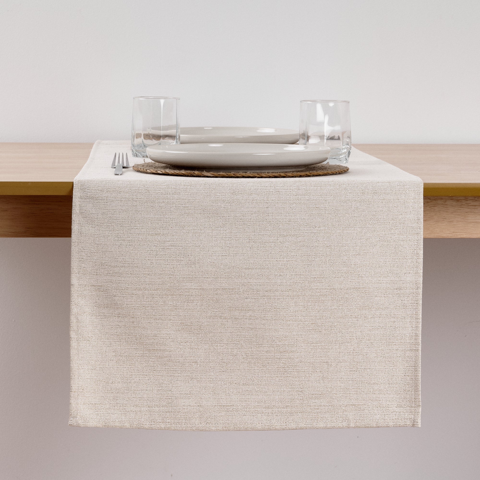 Chemin de table jacquard fil doré R17948 45x140 cm