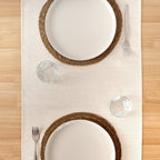 Chemin de table jacquard fil doré R17948 45x140 cm