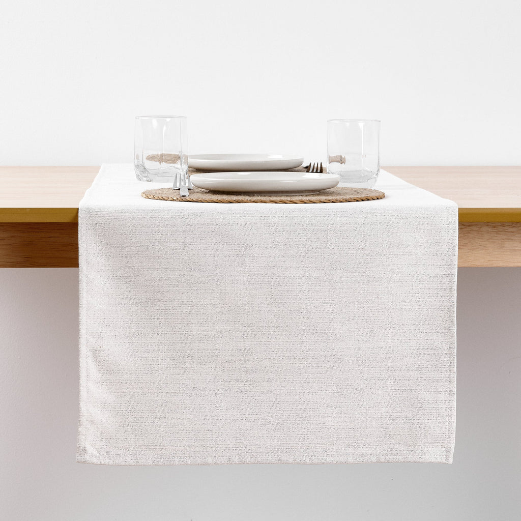 Chemin de table jacquard fil argent R17948 45x140 cm