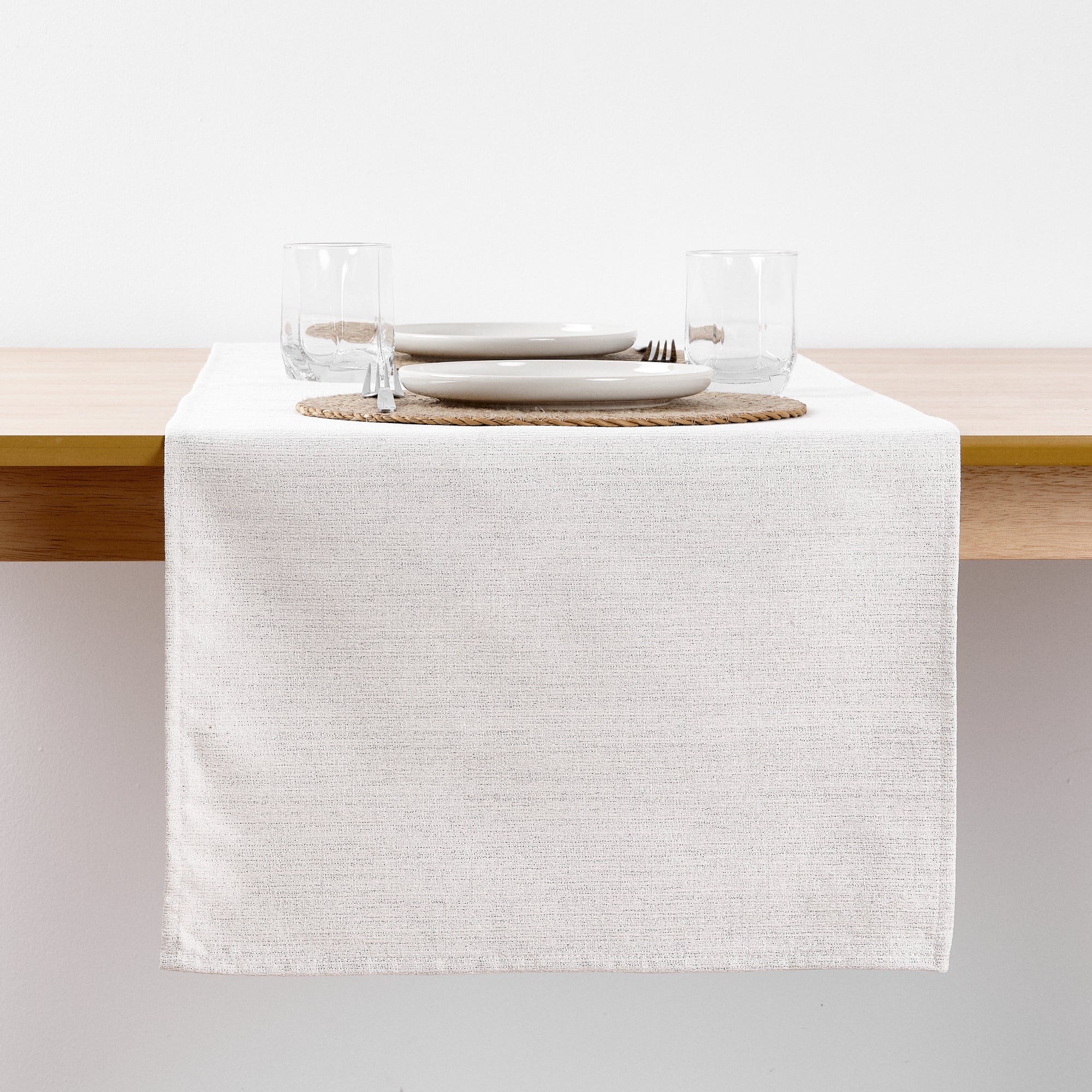 Chemin de table jacquard fil argent R17948 45x140 cm