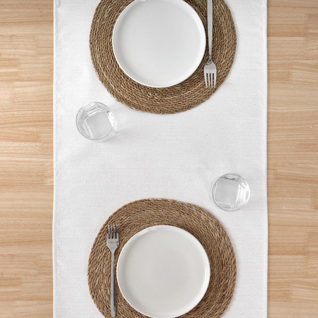 Chemin de table jacquard fil argent R17948 45x140 cm