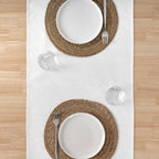 Chemin de table jacquard fil argent R17948 45x140 cm