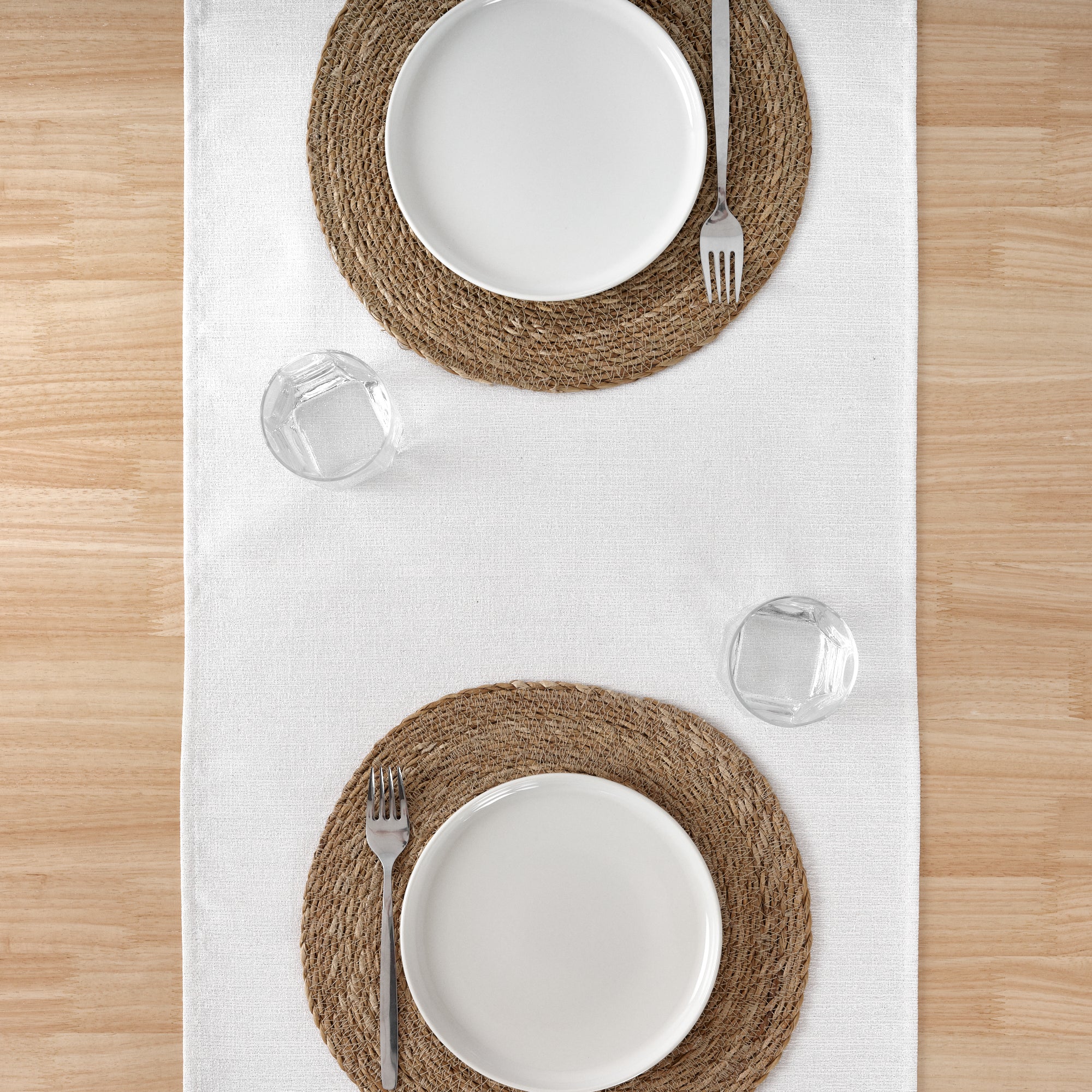 Chemin de table jacquard fil argent R17948 45x140 cm