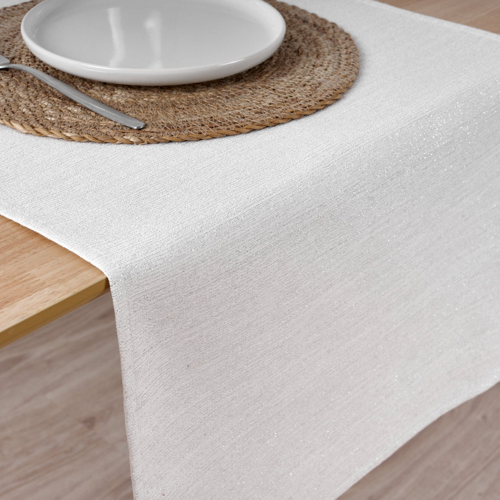 Chemin de table jacquard fil argent R17948 45x140 cm