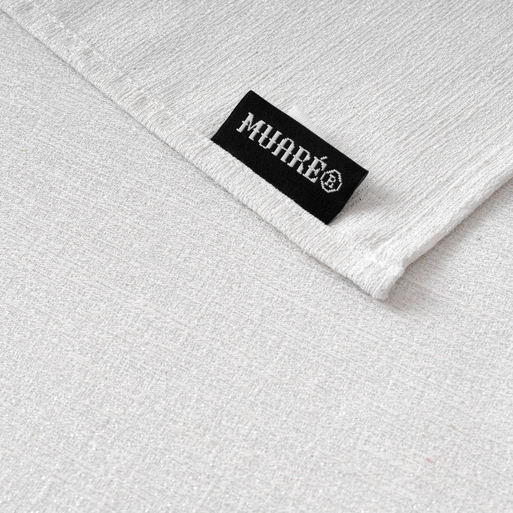 Chemin de table jacquard fil argent R17948 45x140 cm